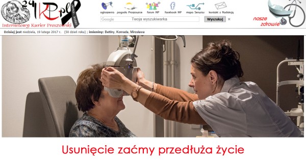 Co łączy usunięcie zaćmy z długością życia?